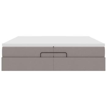 Ottoman-Bett mit Matratzen Taupe 200x200 cm Stoff