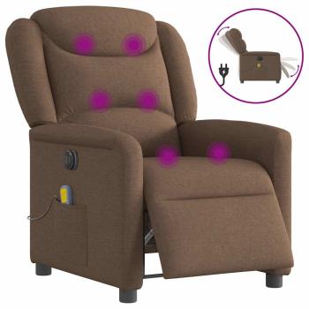 ARDEBO.de - Massagesessel Elektrisch Braun Stoff