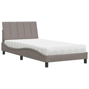 Bett mit Matratze "Hanko" Taupe 100x200 cm Stoff