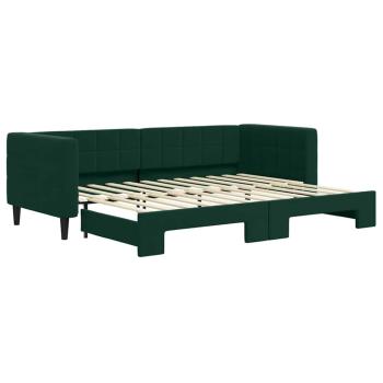 Tagesbett Ausziehbar Dunkelgrün 80x200 cm Samt