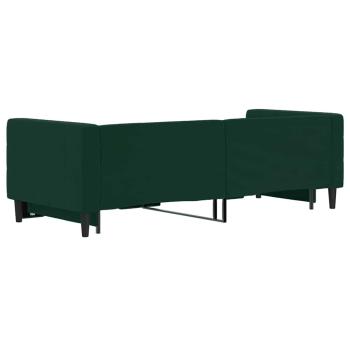 Tagesbett Ausziehbar Dunkelgrün 80x200 cm Samt