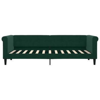Tagesbett Ausziehbar Dunkelgrün 80x200 cm Samt