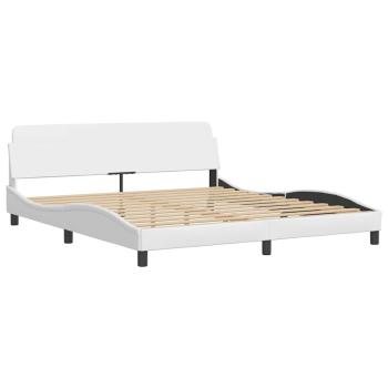 Bettgestell "Dover" Weiß 183x213 cm Kunstleder