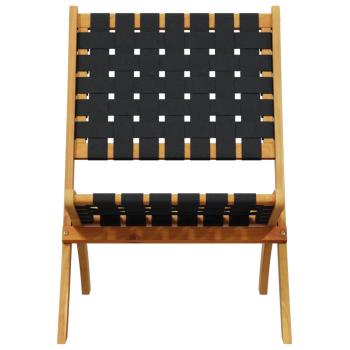 Klappst?hle, 2 St?ck mit Tisch, schwarzes Massivholz