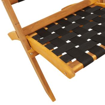Klappst?hle, 2 St?ck mit Tisch, schwarzes Massivholz