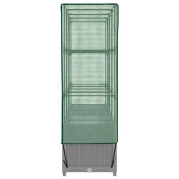 Hochbeet mit Gewächshaus-Aufsatz Rattan-Optik 160x40x138 cm