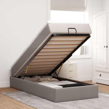 ARDEBO.de - Ottoman-Bett mit Matratze Taupe 90x190 cm Stoff