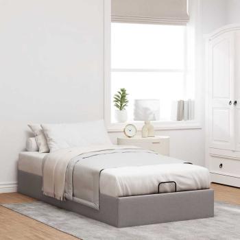 Ottoman-Bett ohne Matratze Taupe 90x190 cm Stoff