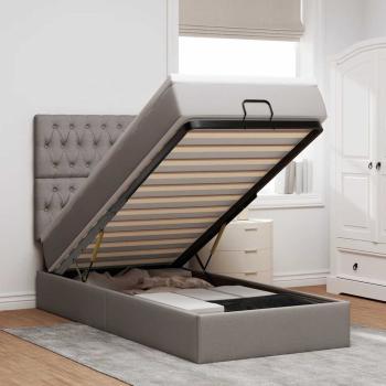 ARDEBO.de - Ottoman-Bett mit Matratze Taupe 90x190 cm Stoff