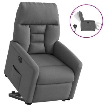 Relaxsessel mit Aufstehhilfe Elektrisch Dunkelgrau Stoff
