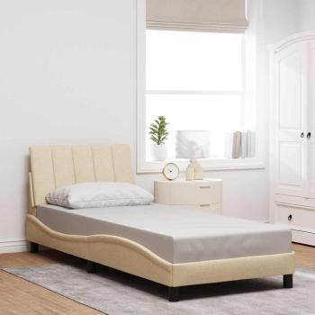 ARDEBO.de - Bettgestell ohne Matratze "Hanko" Creme 90x200 cm Stoff
