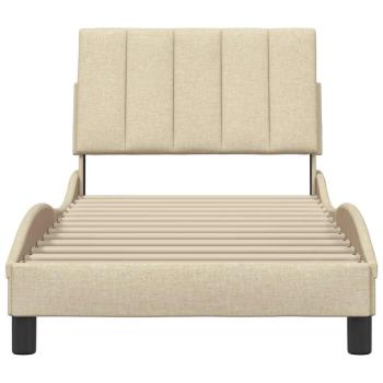 Bettgestell ohne Matratze "Hanko" Creme 90x200 cm Stoff