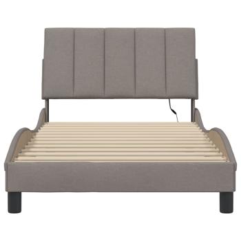 Bettgestell ohne Matratze "Hanko" Taupe 100x200 cm Stoff