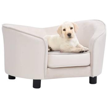 ARDEBO.de - Hundesofa Creme 69x49x40 cm Plüsch und Kunstleder