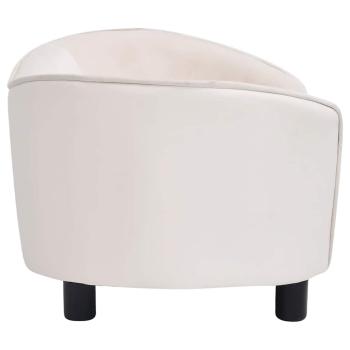 Hundesofa Creme 69x49x40 cm Plüsch und Kunstleder