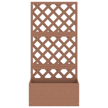 Blumenkasten mit Rankgitter Braun 65x33x135 cm WPC