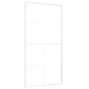 Schiebetür ESG Glas und Aluminium mattiert 102,5x205 cm Weiß