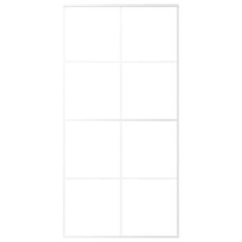 Schiebetür ESG Glas und Aluminium mattiert 102,5x205 cm Weiß