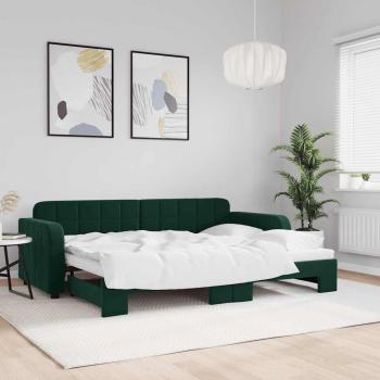 ARDEBO.de - Tagesbett Ausziehbar Dunkelgrün 80x200 cm Samt