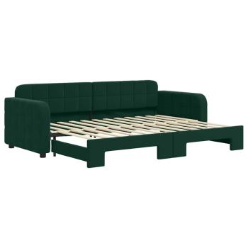 Tagesbett Ausziehbar Dunkelgrün 80x200 cm Samt