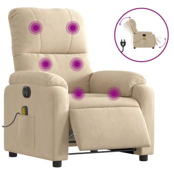 Massagesessel Elektrisch Creme Mikrofasergewebe