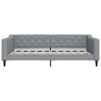 Tagesbett Ausziehbar Hellgrau 100x190 cm Stoff