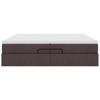 Ottoman-Bett mit Matratzen Dunkelbraun 200x200 cm Stoff