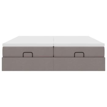 Ottoman-Bett mit Matratzen Taupe 200x200 cm Stoff