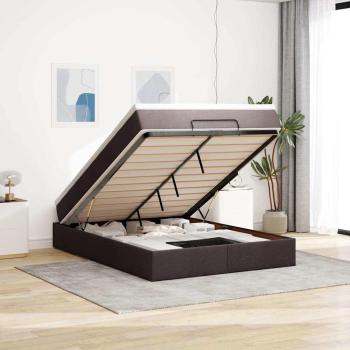 ARDEBO.de - Ottoman-Bett mit Matratze Dunkelbraun 140x200 cm Stoff