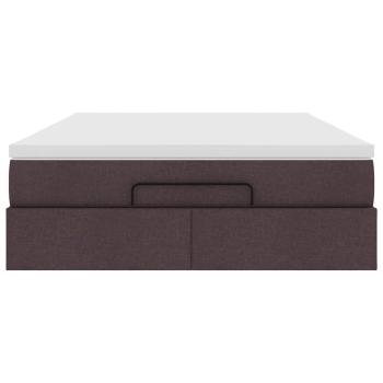 Ottoman-Bett mit Matratze Dunkelbraun 140x200 cm Stoff