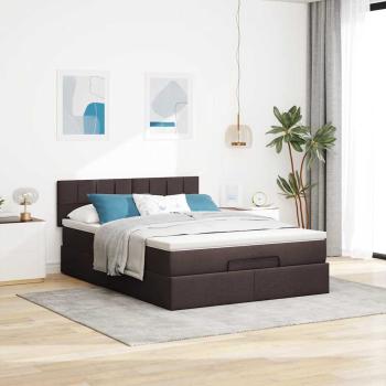 Ottoman-Bett mit Matratze Dunkelbraun 140x200 cm Stoff