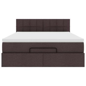 Ottoman-Bett mit Matratze Dunkelbraun 140x200 cm Stoff