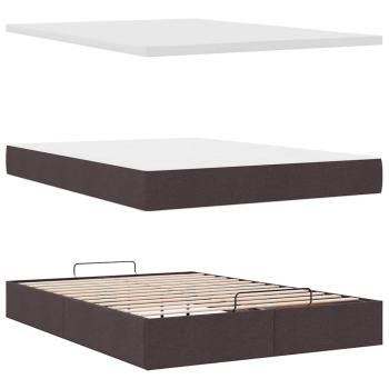Ottoman-Bett mit Matratze Dunkelbraun 140x200 cm Stoff