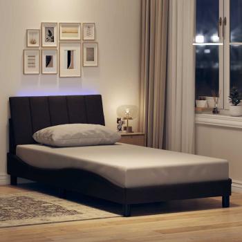 ARDEBO.de - Bettgestell ohne Matratze "Hanko" Dunkelbraun 100x200 cm Stoff
