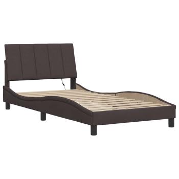 Bettgestell ohne Matratze "Hanko" Dunkelbraun 100x200 cm Stoff