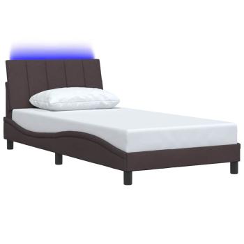 Bettgestell ohne Matratze "Hanko" Dunkelbraun 100x200 cm Stoff