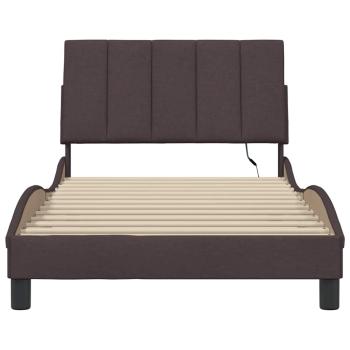 Bettgestell ohne Matratze "Hanko" Dunkelbraun 100x200 cm Stoff