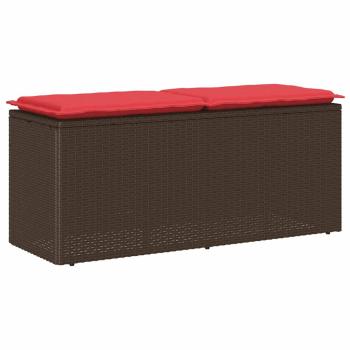 ARDEBO.de - Gartenbank mit Kissen Braun 110x40x44 cm Poly Rattan