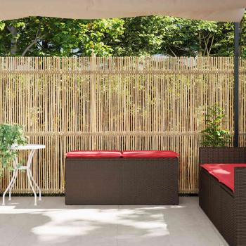 Gartenbank mit Kissen Braun 110x40x44 cm Poly Rattan