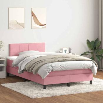 ARDEBO.de - Boxspringbett mit Matratze Rosa 120x220 cm Samt