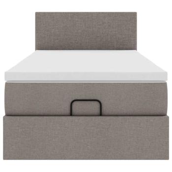 Ottoman-Bett mit Matratze & LEDs Taupe 100x200 cm Stoff