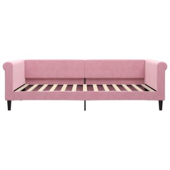 Tagesbett Ausziehbar Rosa 100x200 cm Samt