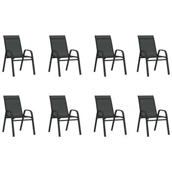 9-tlg. Garten-Essgruppe Schwarz