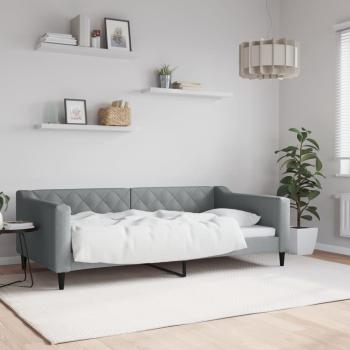 ARDEBO.de - Tagesbett Hellgrau 100x190 cm Stoff