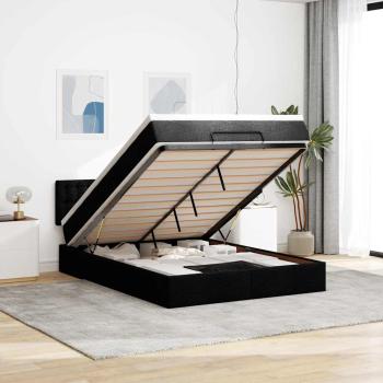 ARDEBO.de - Ottoman-Bett mit Matratze Dunkelbraun 140x200 cm Stoff