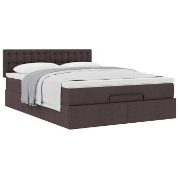 Ottoman-Bett mit Matratze Dunkelbraun 140x200 cm Stoff