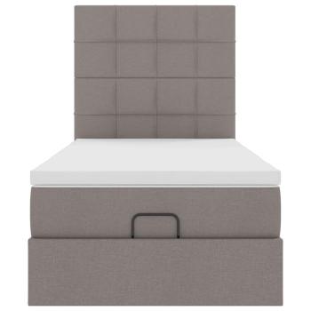 Ottoman-Bett mit Matratze & LEDs Taupe 100x200 cm Stoff