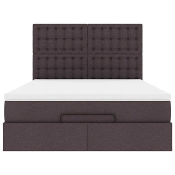 Ottoman-Bett mit Matratze Dunkelbraun 140x200 cm Stoff