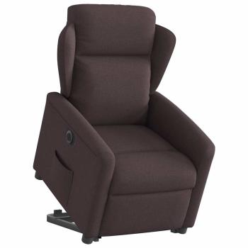 Relaxsessel mit Aufstehhilfe Elektrisch Dunkelbraun Stoff