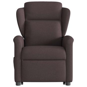 Relaxsessel mit Aufstehhilfe Elektrisch Dunkelbraun Stoff